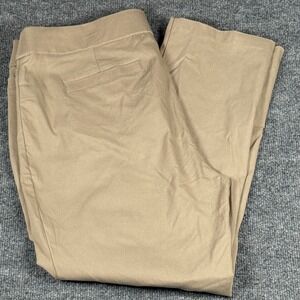 Preppy Khaki Pull On Pants Retro Vintage Size 18 38x28 Trousers Comfort Workwear
